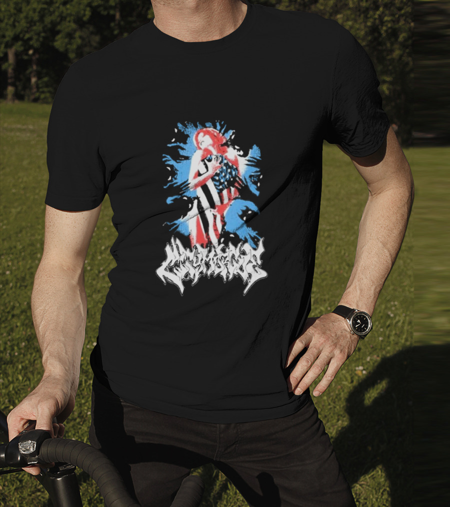 City Morgue My Bloody America Girl Flag T-Shirt