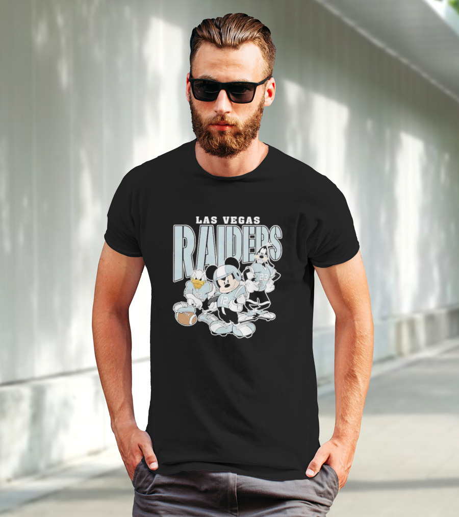 Las Vegas Raiders Mickey Mouse Donald Duck Goofy Football Team T-Shirt