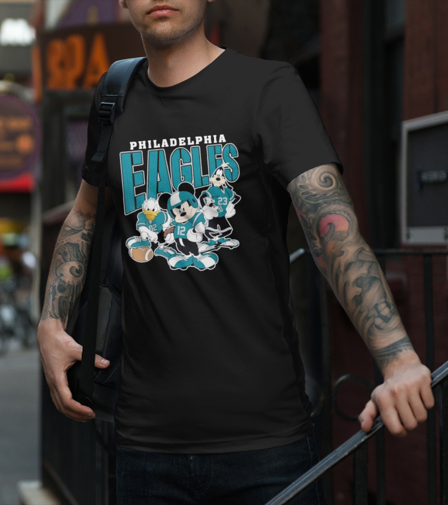 Philadelphia Eagles Mickey Donald Goofy Football Team T-Shirt