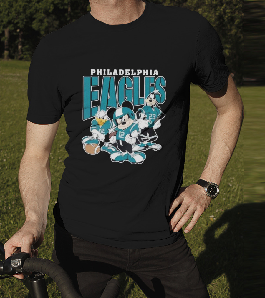 Philadelphia Eagles Mickey Donald Goofy Football Team T-Shirt