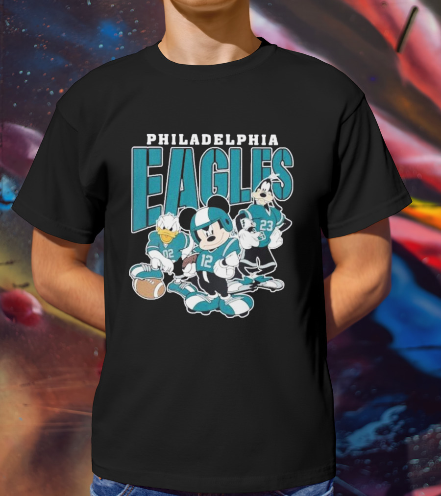 Philadelphia Eagles Mickey Donald Goofy Football Team T-Shirt