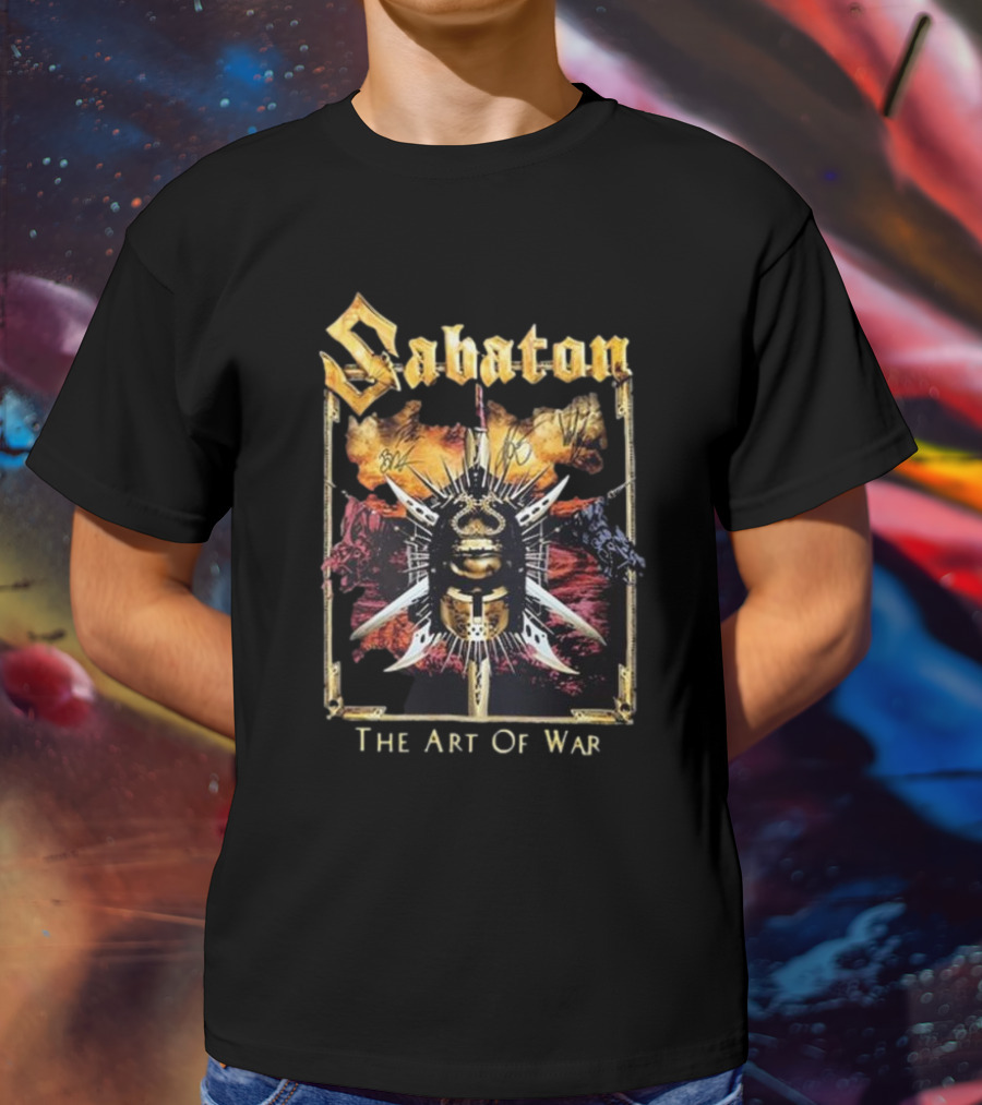 Sabaton Signed The Art Of War Album Cover T-Shirt