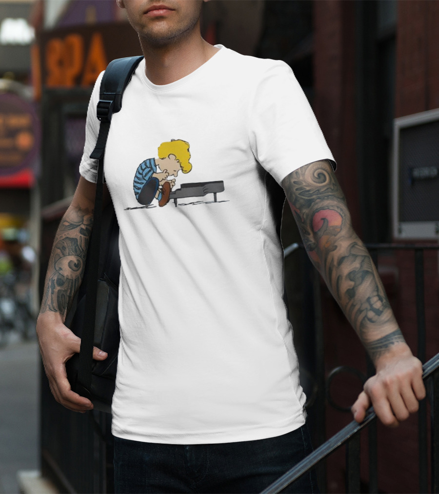 Peanuts Schroeder Piano Player Iconic Comic Strip Character T-Shirt