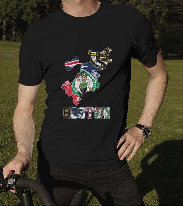Boston Celtics Bruins Red Sox Patriots Boston Sports Pride T-Shirt