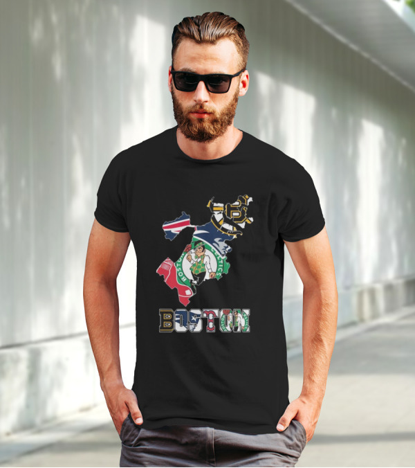 Boston Celtics Bruins Red Sox Patriots Boston Sports Pride T-Shirt