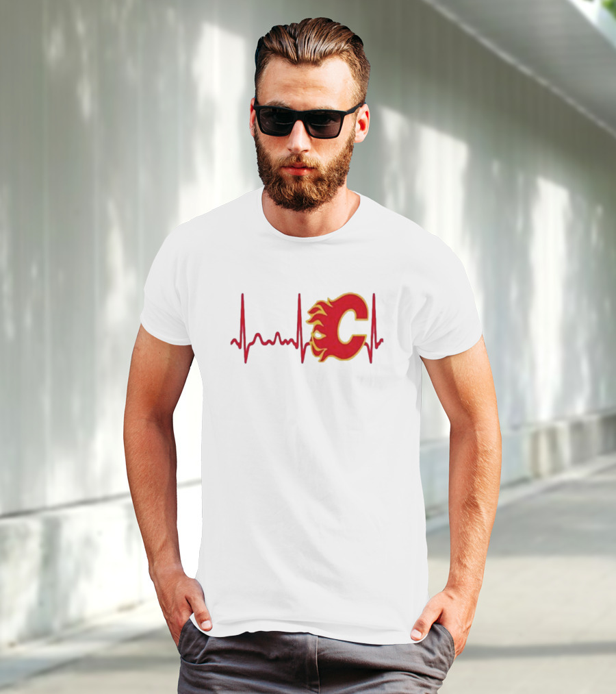 Calgary Flames Heartbeat T-Shirt