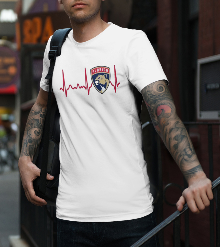Florida Panthers Heartbeat Hockey T-Shirt