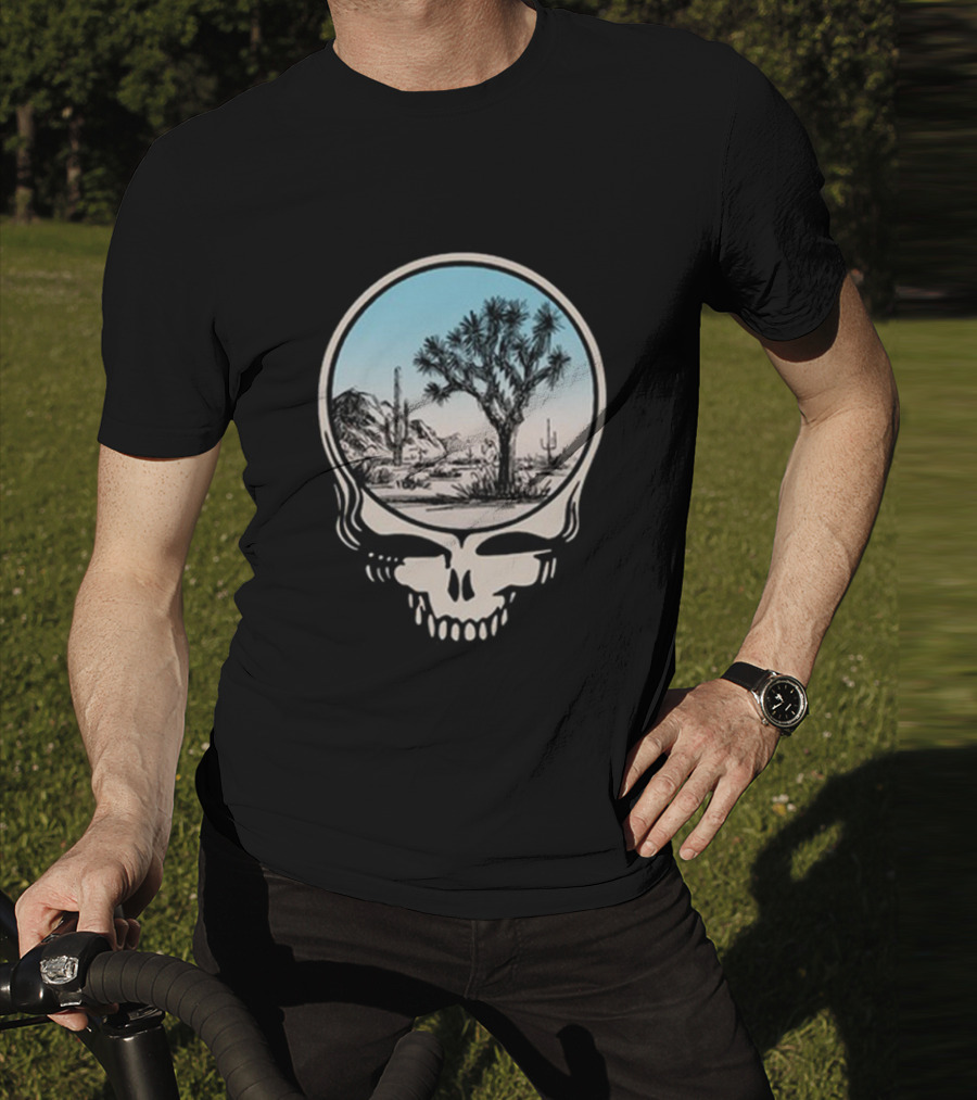 Grateful Dead Skull Desert Scene With Cacti And Joshua Tree T-Shirt