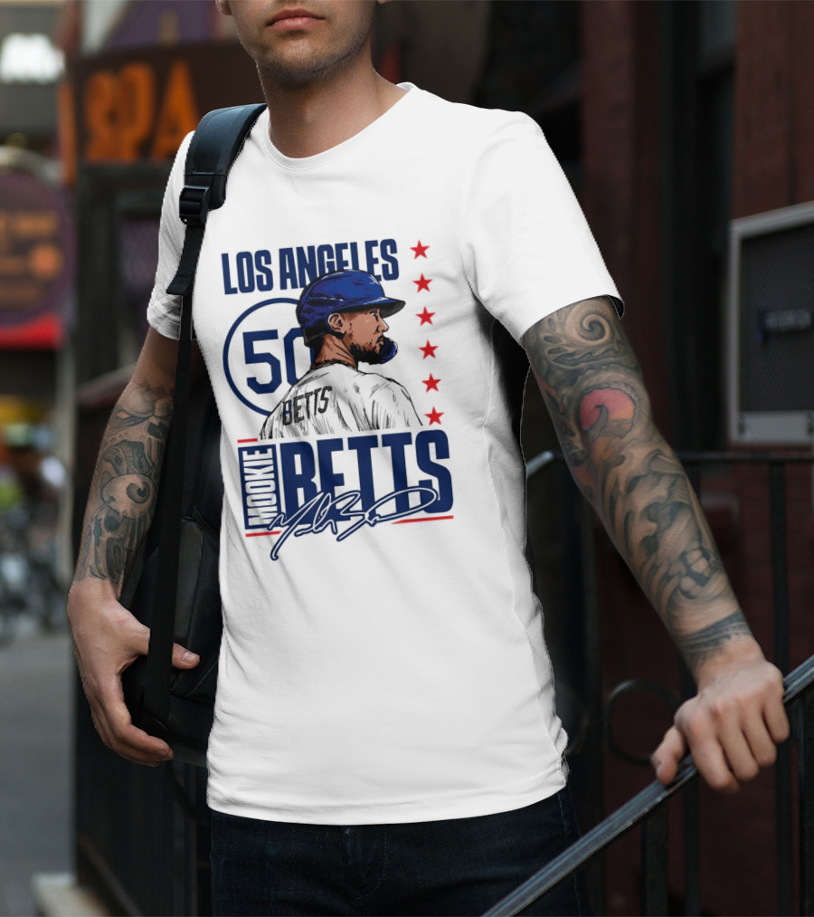 Mookie Betts 50 Los Angeles Dodgers Baseball Stars T-Shirt
