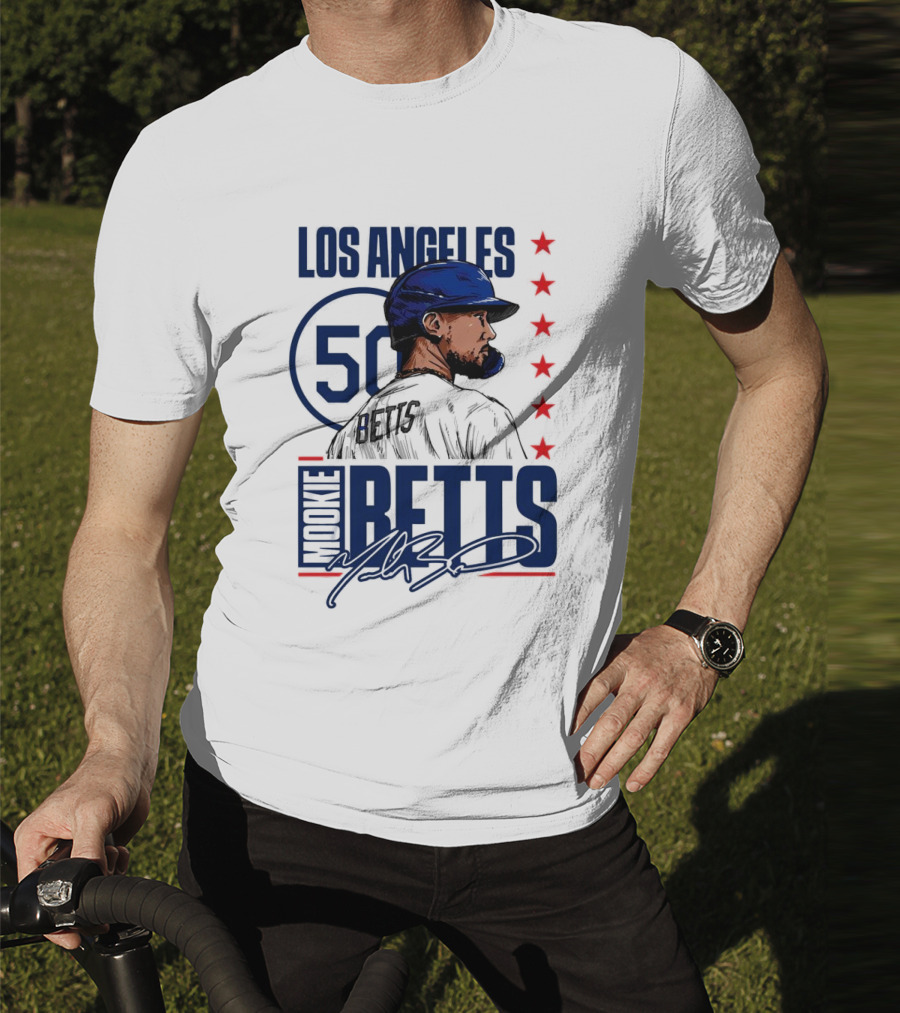 Mookie Betts 50 Los Angeles Dodgers Baseball Stars T-Shirt