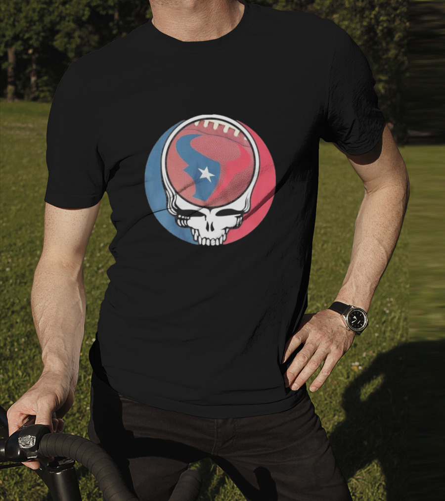 Original Houston Texans Grateful Dead Football Skull T-Shirt