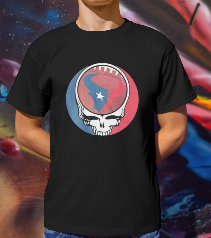Original Houston Texans Grateful Dead Football Skull T-Shirt