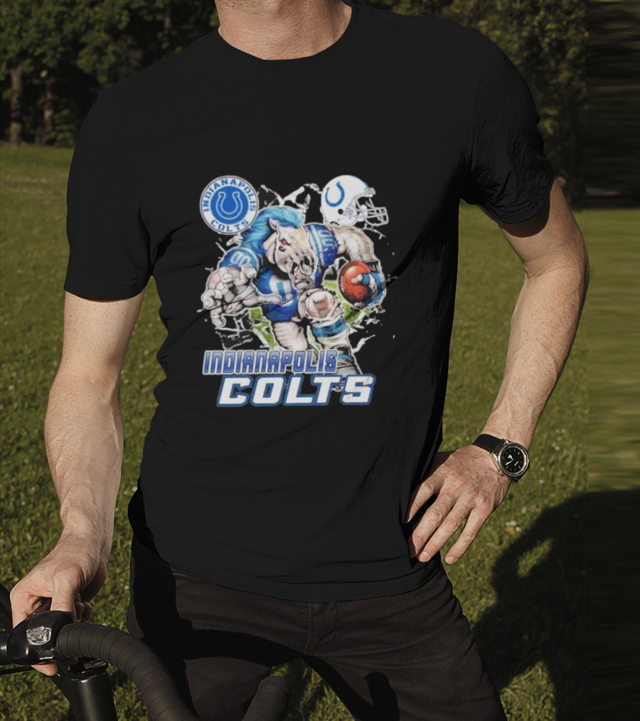 Indianapolis Colts Mascot Breaking Through Wall Vintage T-Shirt