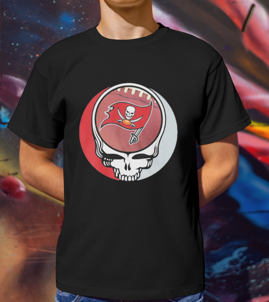 Tampa Bay Buccaneers Grateful Dead Skull Logo Custom T-Shirt