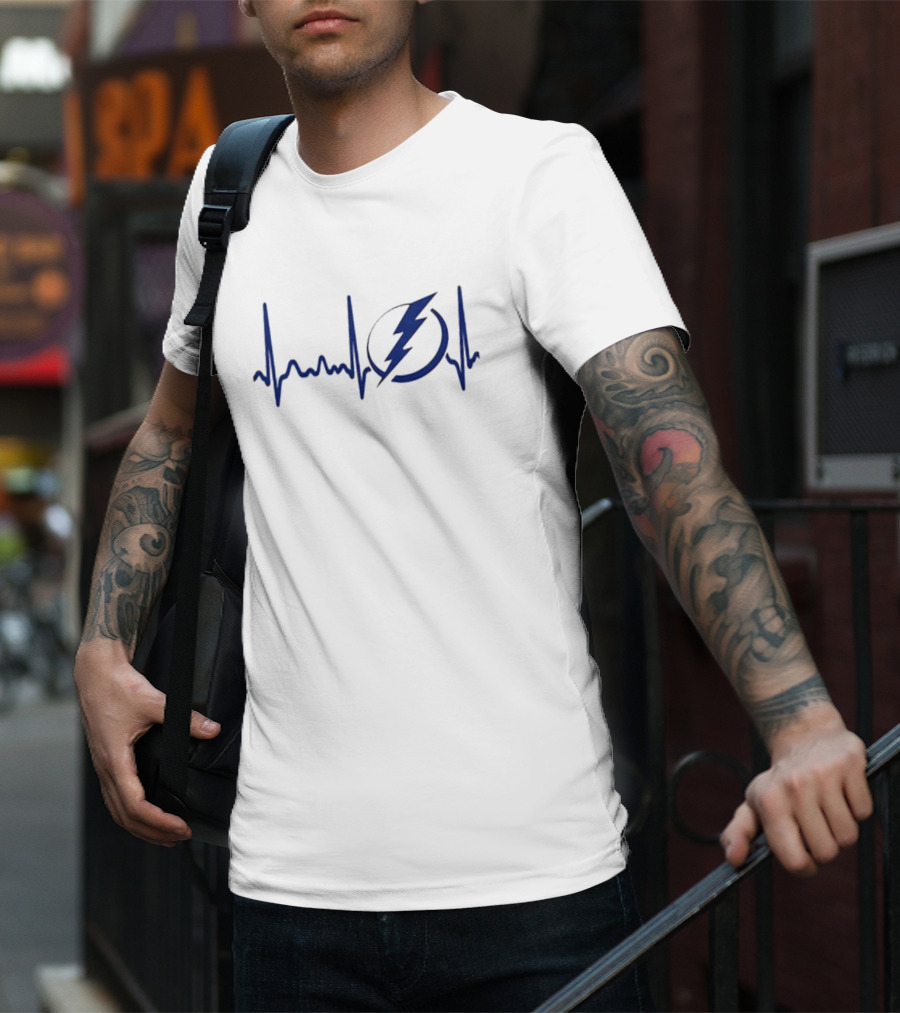 Tampa Bay Lightning Heartbeat Symbol Hockey T-Shirt