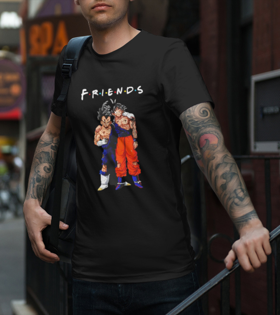 Goku And Vegeta FRIENDS TV Show Crossover T-Shirt