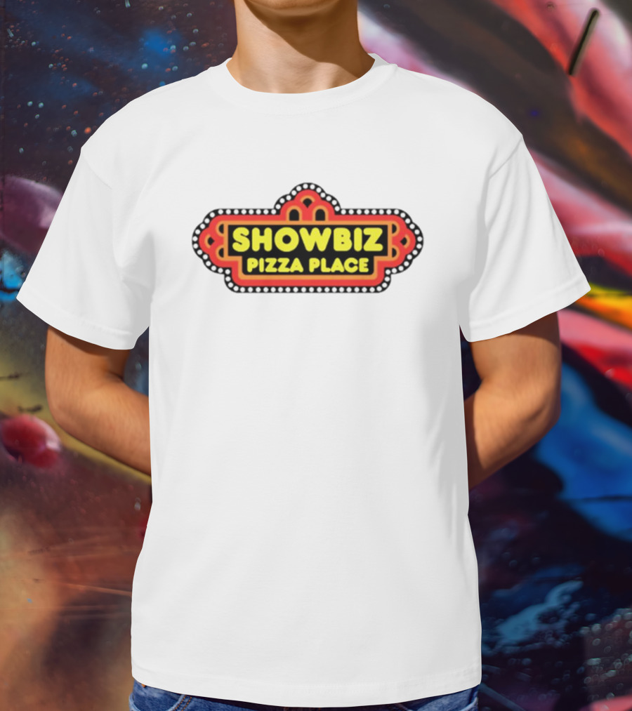 Showbiz Pizza Place Retro Neon Sign T-Shirt