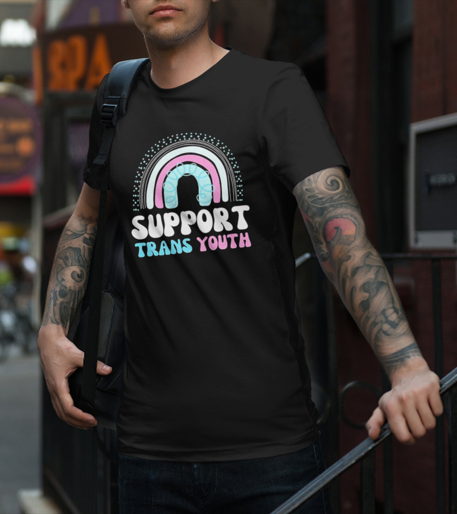 Support Trans Youth Rainbow Rights Ally Pride T-Shirt