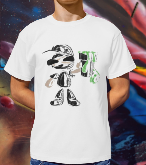 Twizzy Rich Luh Crankem Graffiti Character With Green Paint Can T-Shirt