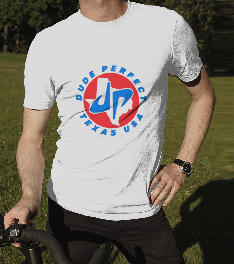 Dude Perfect JP Logo Texas USA Red Black Blue T-Shirt