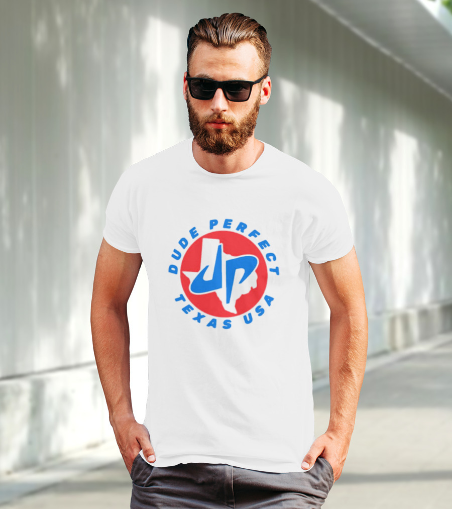 Dude Perfect JP Logo Texas USA Red Black Blue T-Shirt