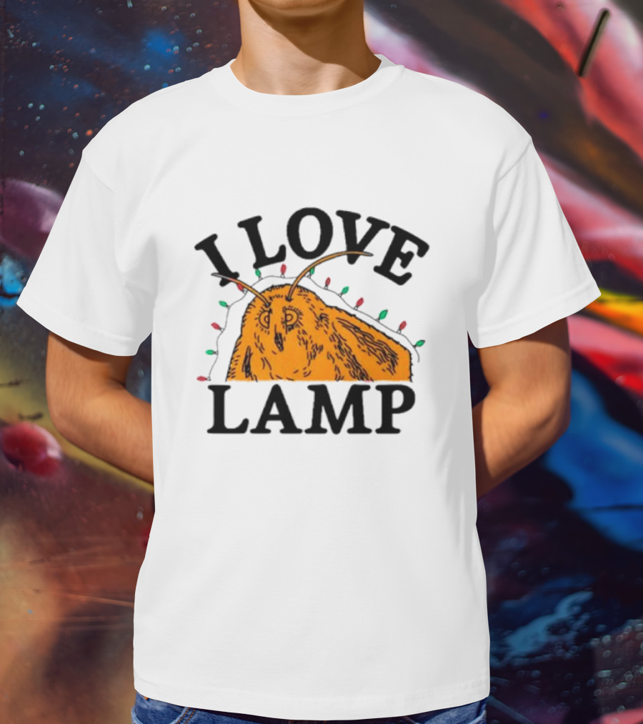 I Love Lamp Moth Christmas Lights T-Shirt