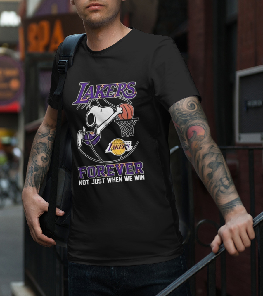 Los Angeles Lakers Snoopy Basketball Forever Not Just When We Win T-Shirt