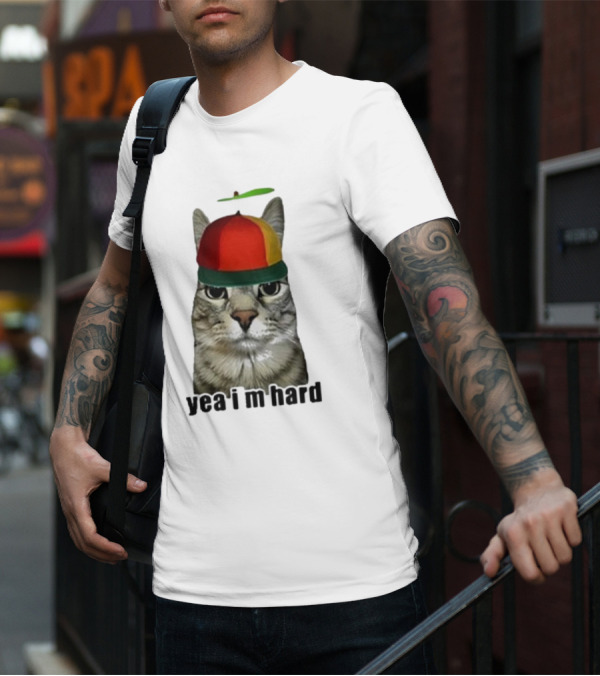 Cat Yea I’m Hard Propeller Hat T-Shirt