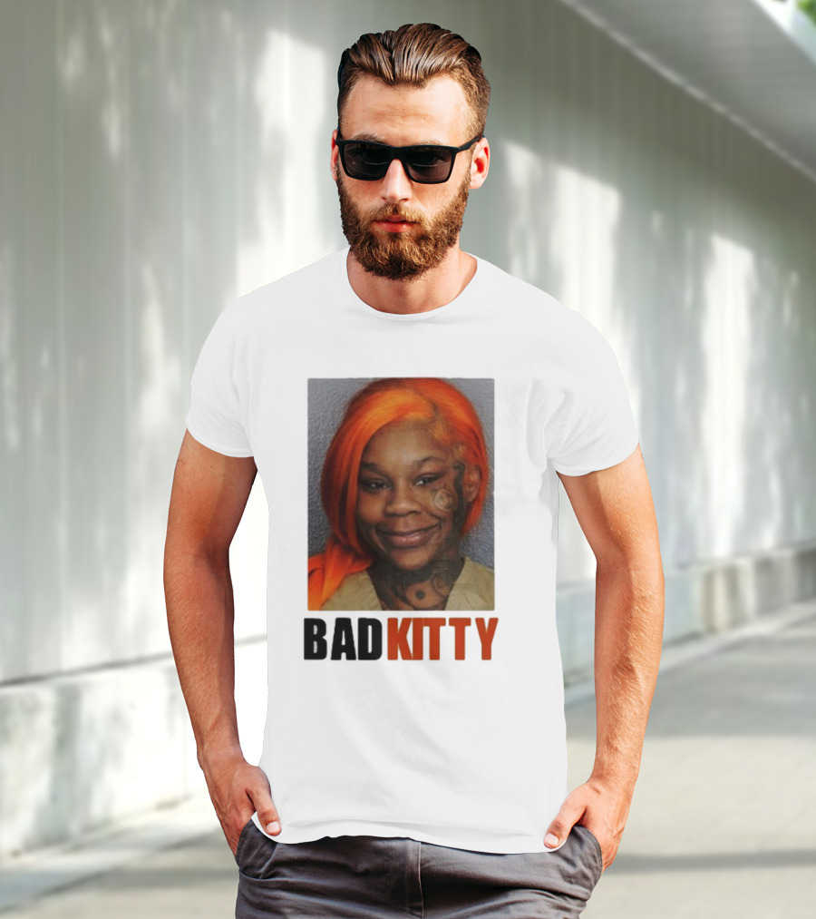 Sukihana Bad Kitty Orange Hair Mugshot T-Shirt