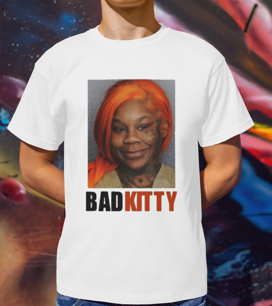 Sukihana Bad Kitty Orange Hair Mugshot T-Shirt
