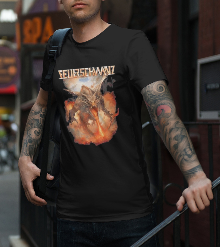 Feuerschwanz Drache Fire-Breathing Dragon Fantasy T-Shirt