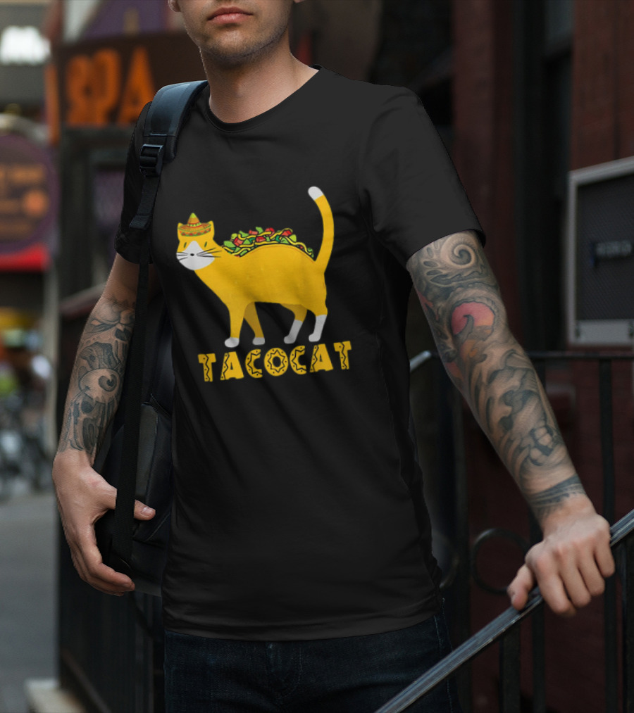 Tacocat Sombrero Taco Cat With Tacos Mexican Food Graphic 365 T-Shirt