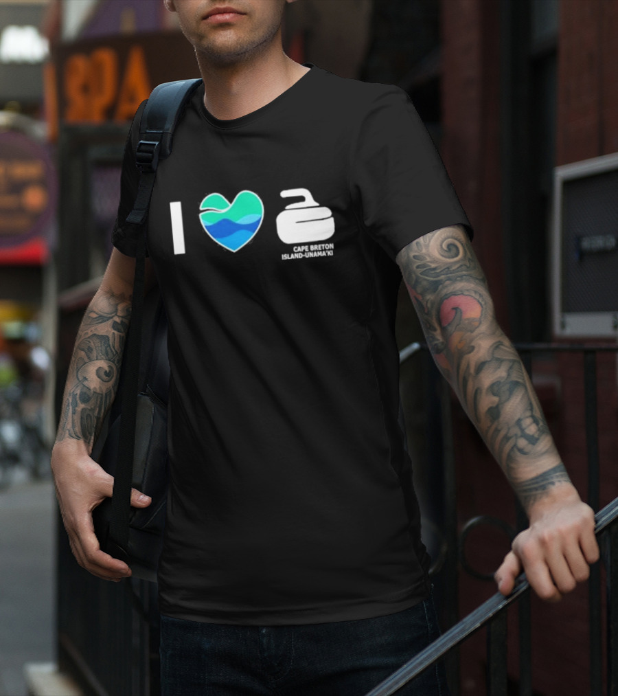 I Heart Curling Cape Breton Island-Unama’ki T-Shirt
