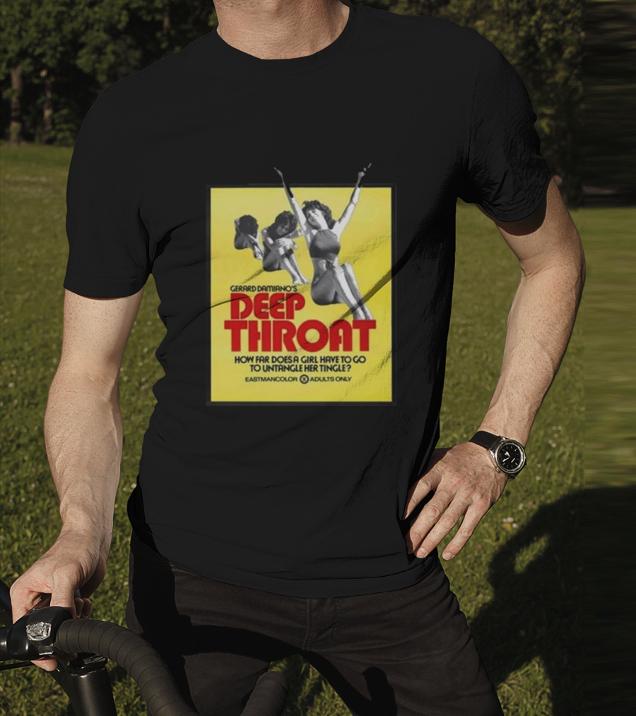 Gerard Damiano’s Deep Throat How Far Does A Girl Have To Go To Untangle Her Tingle? Eastmancolor Adults Only T-Shirt