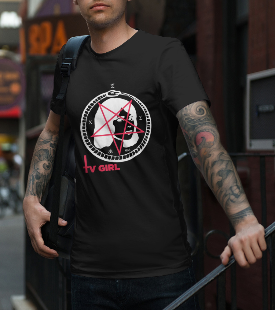 TV Girl Satanic Pentagram Serpent T-Shirt