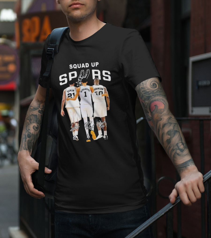 SQUAD UP SAN ANTONIO SPURS DUNCAN WEMBANYAMA ROBINSON SIGNATURES T-Shirt