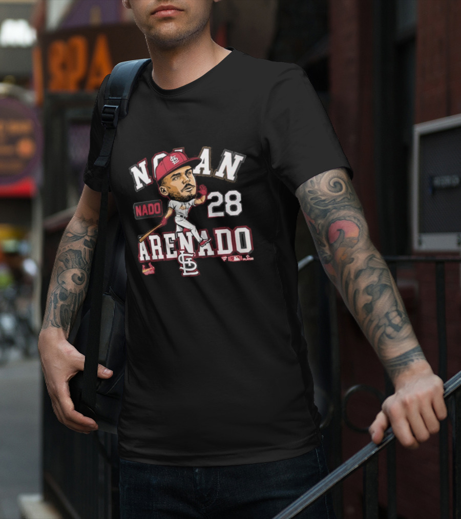 Nolan Arenado St. Louis Cardinals 28 Caricature Nado T-Shirt