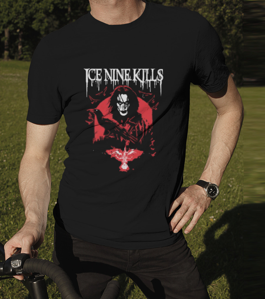 Ice Nine Kills Red Hooded Figure With Raven Reap What You Sow T-Shirt