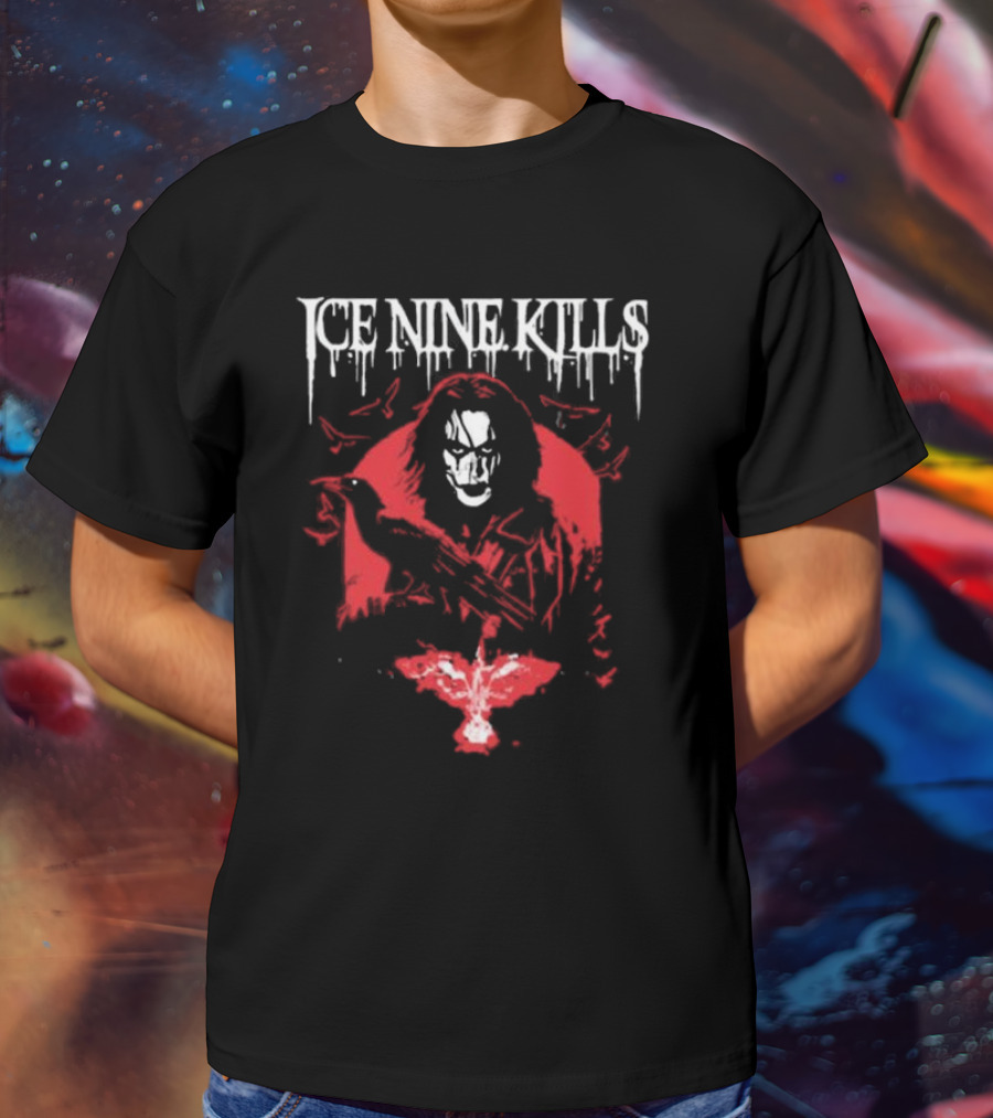 Ice Nine Kills Red Hooded Figure With Raven Reap What You Sow T-Shirt