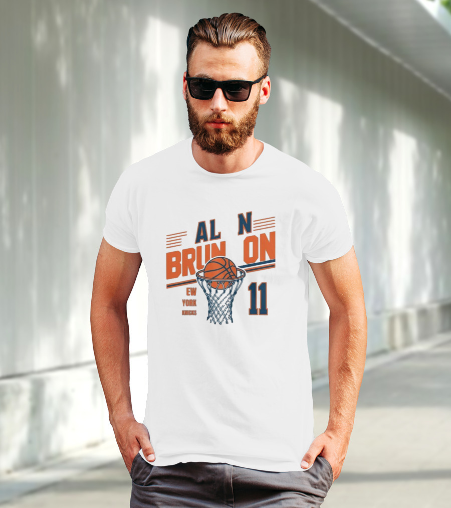 Jalen Brunson New York Knicks Basketball Net Number 11 T-Shirt