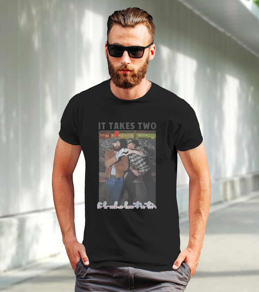 Post Malone Morgan Wallen It Takes Two To Break A Heart In Two Heart Gesture T-Shirt
