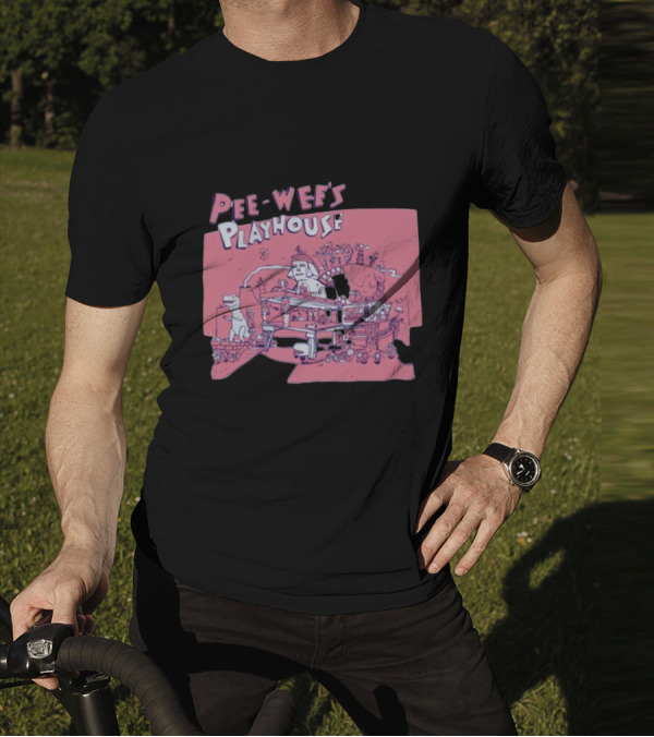 Pee-Wee's Playhouse Retro Rad Dinosaur Sphinx And Castle Scene T-Shirt