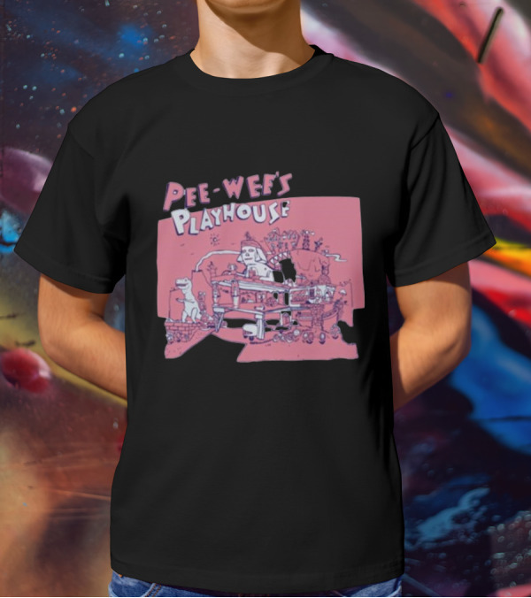 Pee-Wee's Playhouse Retro Rad Dinosaur Sphinx And Castle Scene T-Shirt