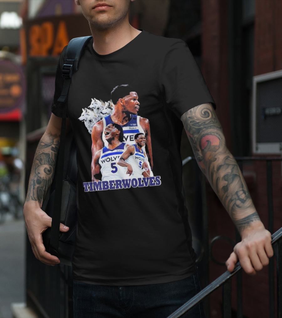 Minnesota Timberwolves Anthony Edwards Basketball Stars Wolves T-Shirt