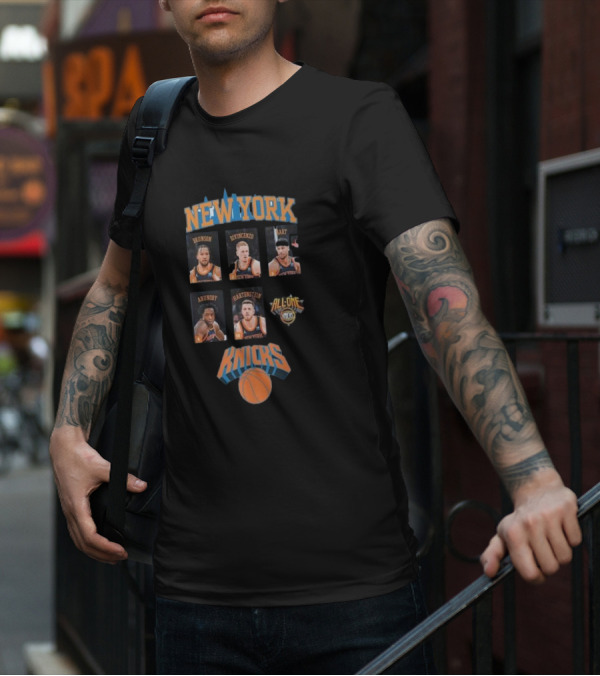 New York Knicks Brunson DiVincenzo Hart Anunoby Hartenstein All In All One Knicks T-Shirt