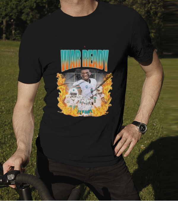 War Ready Jaylen Waddle Dolfan Players Flames T-Shirt