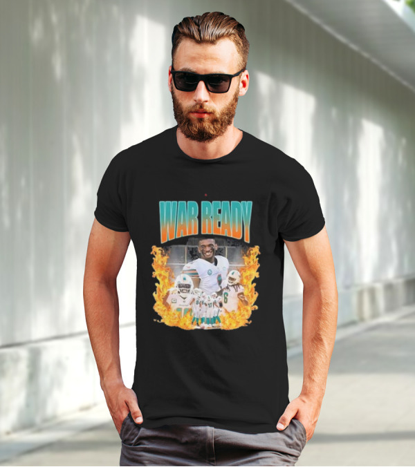 War Ready Jaylen Waddle Dolfan Players Flames T-Shirt