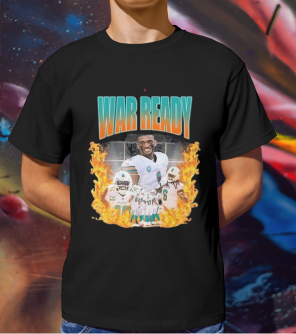War Ready Jaylen Waddle Dolfan Players Flames T-Shirt
