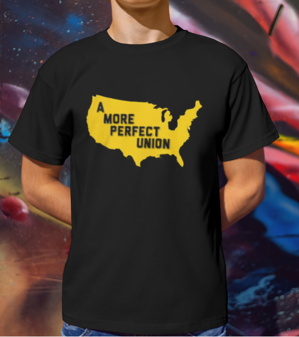 Michigan Wolverines A More Perfect Union Map T-Shirt