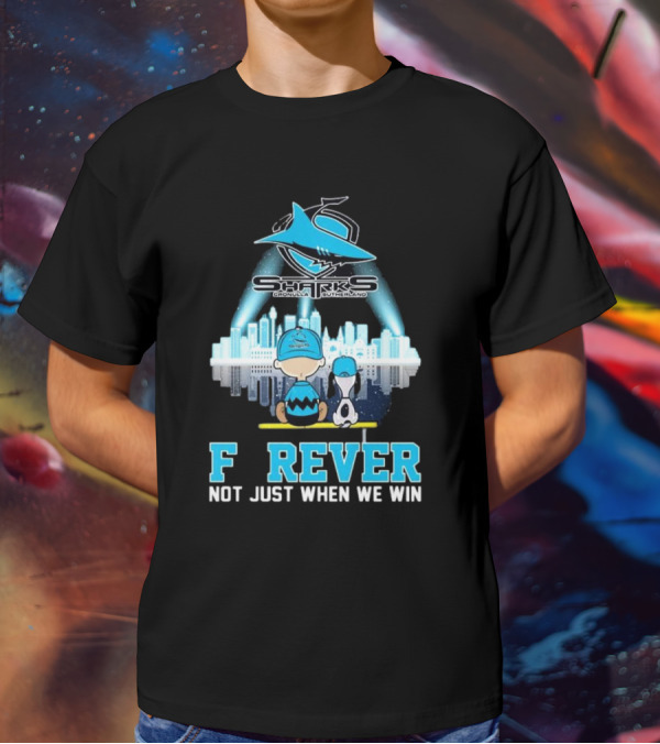 Peanut Snoopy Charlie Brown Cronulla Sutherland Sharks Forever Not Just When We Win T-Shirt